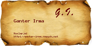 Ganter Irma névjegykártya