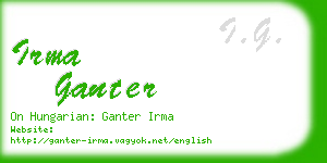 irma ganter business card